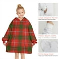 thumbnail image 6 of Red Green Checkerboard Checkered Pattern Blanket Hoodies for Kids 6-13YR Oversize Wearable Blanket Hoodies for Boys Girls Teens, 6 of 7