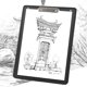 thumbnail image 1 of Suministro De Arte, Tablero De Dibujo, Superficie De Acero Inoxidable Fuerte Es Suministro De Arte Suave Al Aire Libre Para El Hogar Pintura A4 Dibujo De Bricolaje ANGGREK Art Supply, 1 of 8