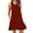 Wine, variant on Itsame Women Summer Dress Fashionable Solid Color V-neck Thin Dress Black Size 2XL