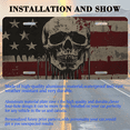 thumbnail image 3 of 1 Pcs 2D Flat License Plate Covers & Frames, Skull on American For Decorative Front, Waterproof For Decoration Aluminum License Plate Covers & Frames Cover For Men Women, 12" X 6", 3 of 7