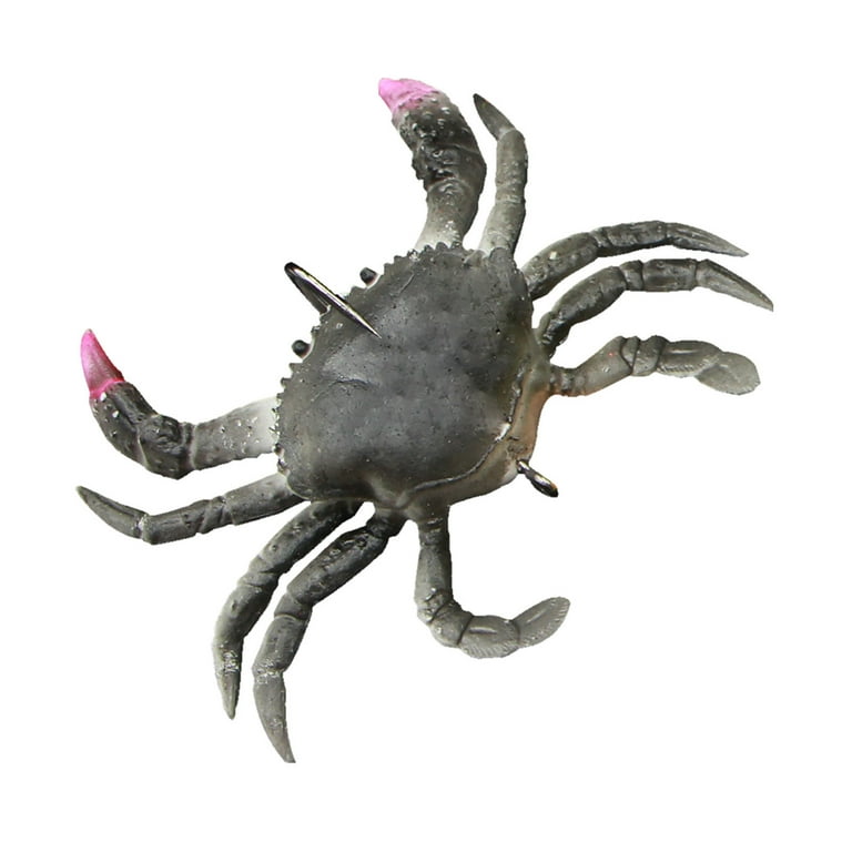 LASHALL Simulation Single Hook Crab Decoy Deep Sea Fishing 10cm Luminous Crab  Hook, Multi-color(Buy 2 Receive 3) 