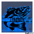 thumbnail image 2 of Craftnamesign Custom Walleye Fish Metal Wall Art LED Light, Fisherman Name Sign, 2 of 4