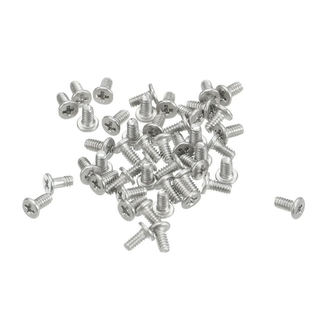 Unique Bargains M1.4x0.3x3mm 100 Pcs Vis Rondes Plates en Métal pour Machine d'Entraînement Phillips