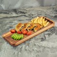 thumbnail image 5 of Acacia Wood Serving Trays, Set of 3 Wooden Serving Platters for Home Decor, Food, Cheese, Fruit, Vegetables, Charcuterie, Appetizer Serving Tray(11.8 x 5.1 x 0.78 inches), 5 of 5
