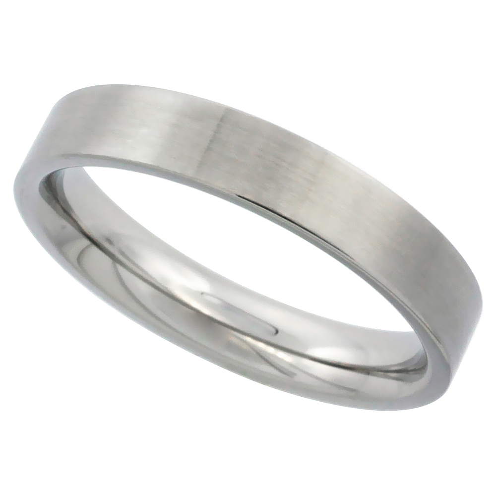 Worldjewels Surgical Steel 4mm Wedding Band Thumb Ring Comfort Fit Worldjewels Surgical Steel 4mm Wedding Band Thumb Ring Comfort Fit Matte Finish Sizes 5 12