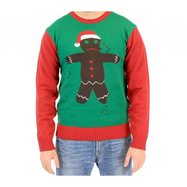 Christmas Ugly Sweater - broken gingerbread man adult ugly christmas ...