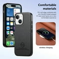 thumbnail image 3 of Designed for iPhone 15 Plus Classic Case, Slim Leather Luxury Business PU Non-Slip Texture Grip Shockproof Bumper Protective Phone Cover Men Women For iPhone 15 Plus,Black, 3 of 8