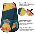 thumbnail image 2 of Yayeee Double Oven Mitt Kitchen Heat Resistant Baking 35" x7" Quilted Glove, Blue UFO, 2 of 6