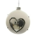 thumbnail image 2 of Kaemingk 3ct Heart Glass Ball Christmas Ornament Set 3" - White/Silver, 2 of 2