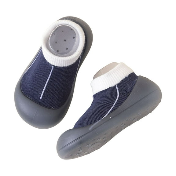 Siilsaa Toddler Shoes Sock Shoes Toddler Non-Skid Floor Slipper Boys Girls Breathable Lightwewight Non-Slip for First Walking Navy,5.5