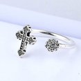 thumbnail image 5 of Heytea Anillos cruzados irregulares Vintage para mujeres y niñas, anillos de circonia cúbica ajustables con apertura Punk - -, 5 of 5