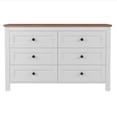 thumbnail image 6 of Glavbiku Retro Farmhouse Wooden 6 Drawer Dresser ,Storage Cabinet for Bedroom,White, 6 of 10