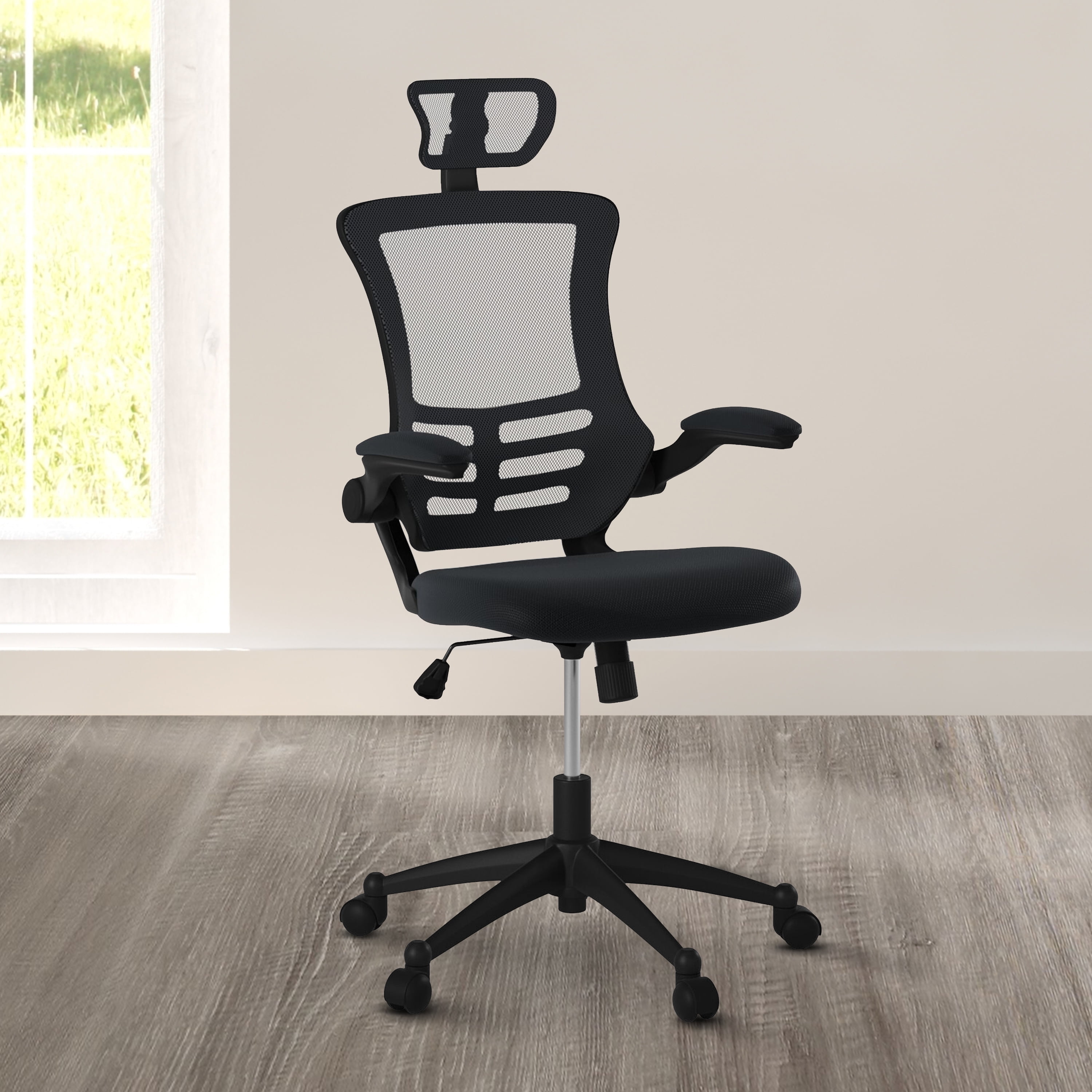 Details about   Techni Mobili Task Office Chair Swivel Reclining Adjustable Height Fabric Black 