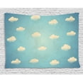 thumbnail image 1 of Cloud Tapestry, Vintage Cloud Cumulus Pattern Weather Worn Out Old Looking Illustration, Wall Hanging for Bedroom Living Room Dorm Decor, 80W X 60L Inches, Ivory and Pale Blue, by Ambesonne, 1 of 2