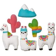 llama and Sugar Cake & Cupcake Decorations 12Count