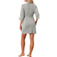 thumbnail image 3 of INSPIRE CHIC Women's Robe Lightweight Short Bathrobe Cotton Thin Sleepwear Soft Ladies Loungewear S Light Gray, 3 of 6