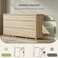 thumbnail image 3 of 9 Drawer Dresser for Bedroom, 63" Wide Wooden Closet Dresser with Smooth Drawer, Large Dressers & Chests of Drawers for Bedroom Living Room, Oak Dresser, 3 of 8