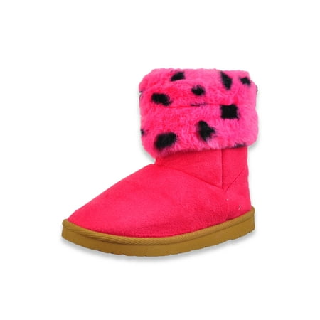 

Olivia Miller Girls Dot Cuff Boots - pink 5 toddler