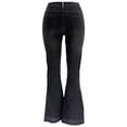 thumbnail image 2 of Flare Jeans for Women Patchwork High Waist Stretch Slimming Color Block Wide Leg Pants Rise Skinny, 2 of 10