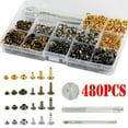thumbnail image 3 of Leather Craft Repairs Decor Kit Leather Rivets Double Cap Rivet Tubular Metal Studs, 3 of 17