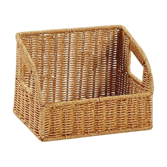 Woven Storage Basket Hand Woven Desktop Storage Box Bathroom And Kitchen Storage Basket For Home Office Storage