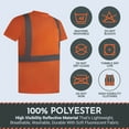 thumbnail image 4 of Hi Vis T-Shirt - Safety Shirt, ASNI Class 3 Reflective Safety Short Sleeve T-Shirt-6680-Org-4XL, 4 of 8