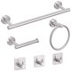 thumbnail image 2 of de montaje de baños de acero inoxidable de 6 piezas montado en la pared soporte de toalla de tela Toalla de paño Rieles de toallas para baño Plata Baoblaze inodoro baño hardware, 2 of 8
