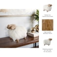thumbnail image 5 of Sheep Figurine for Home Decor - Wooden Sculpture for Living Room, Office Shelf, and Coffee Table Decor - Ornament with Faux Fur Accents for Console, and Coffee Side Table Display - 9", Ivory & Tan, 5 of 13
