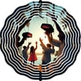 thumbnail image 2 of Elegant Metal Hanging Wind Spinners - Circular Pattern Design for Yard & Garden - Beautiful Wind Chimes for Tranquil Outdoor Spaces, 2 of 6