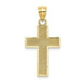 thumbnail image 5 of Diamond2Deal 10K Yellow Gold Diamond-Cut Block Cross Charm Pendant for Women (L- 0.9 inch), 5 of 6