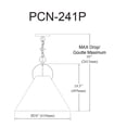 thumbnail image 3 of Dainolite PCN-241P-AGB-797 1 Light Princeton Incandescent Pendant, Aged Brass with Black Shade, 3 of 3
