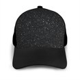 thumbnail image 3 of Naloa Black Glitter Adult adjustable Print Baseball Hat, Patchwork curved brim baseball capfor Men and Women, One Size, 3 of 5