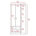 thumbnail image 6 of TUHOME Austral 3 Doors Armoire Engineered Wood Armoires in  Beige, 6 of 11
