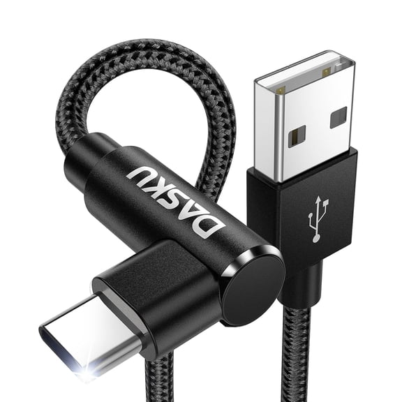 USB to USB C Cable 90 Degree [2Pack 10ft] 3A Right Angle USB C Cable Extra Long Heavy Duty USB Type C Cable Fast Charging, for iPhone 17/16/16e/15 Pro Max, Samsung Galaxy, Android Phones, and More