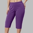 thumbnail image 2 of COMVALUE Women's Plus Size Knee-Length Ankle Length Pants (Pink, L), 2 of 5