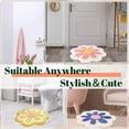thumbnail image 3 of Funny Bath Mat Cute Flower Shaped Absorbent Bathroom Rug Soft Round Plush Rug for Shower Bathtub Bedroom Living Room, 3 of 6