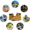 thumbnail image 5 of Jacata Steel Toe Boots for Men Construction Non Slip Leather Work Boots (Wheat Size 10), 5 of 6