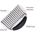 thumbnail image 3 of Crinkle Cutter Stainless Steel Wavy Chopper Heavy Duty French Fry Slicer for Potatoes Carrot Chips and Fruits,Vegetable, Potatoes,Onions,Wavy Crinkle Potato Cutter Chopping Tools Black, 3 of 8