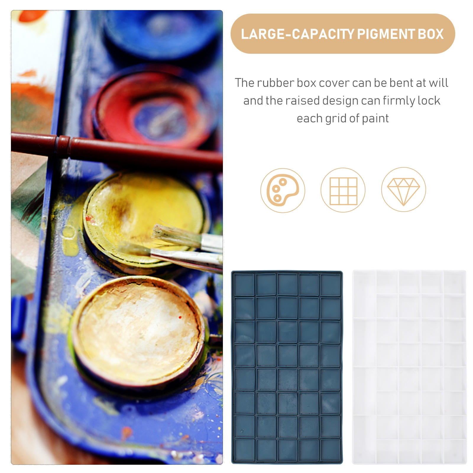 WHAMVOX  3 Pcs Watercolor Palette Pigment Container Art Accessories Box