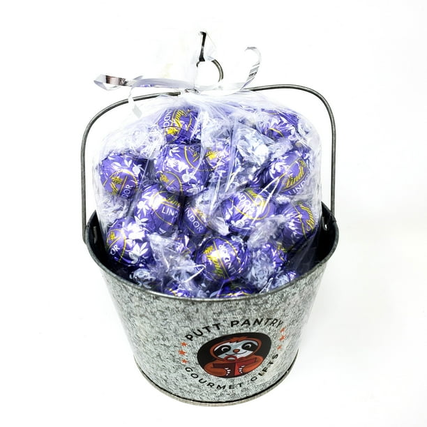 Decorative Planter with 2 lbs Lindt Lindor Candy Truffles Gift Set