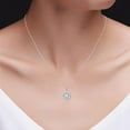 thumbnail image 6 of AFFY 1/3 Carat Round Cut White Natural Diamond Miracle Flower Pendant Necklace Along With 18" Chain in 14k White Gold Plated 925 Sterling Silver For Womens, 6 of 6