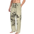 thumbnail image 2 of Uemuo Vintage Floral Pattern Men's Wide Leg Palazzo Lounge Pants with Pockets Light Weight Loose Comfy Casual Pajama Pants-Small, 2 of 9