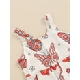thumbnail image 4 of Suealasg Toddler Girls Summer Flare Jumpsuit Sleeveless Floral/Butterfly Print Bell-Bottoms Rompers 6M 1T 2T 3T 4T Kids Baby Girls Clothes, 4 of 7