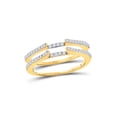 thumbnail image 1 of 14kt Yellow Gold Womens Round Diamond Ring Guard Wrap Solitaire Enhancer 1/2 Cttw, 1 of 1