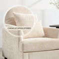 thumbnail image 5 of BISHE Mid Century Modern Armchair, Solid Wood Frame Accent Chair with Tufted Chenille Upholstery & Studded Details, Comfortable Lounge Chair for Living Room, Bedroom or Reading Nook, Beige, 5 of 7
