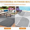 thumbnail image 3 of Kicctian Waterproof Outdoor Rug, 9x12 ft Reversible Plastic Straw Rug for Patio Lightweight Portable Camping Mat for Outside RV Beach Picnic Backyard, Grey & White, 3 of 7