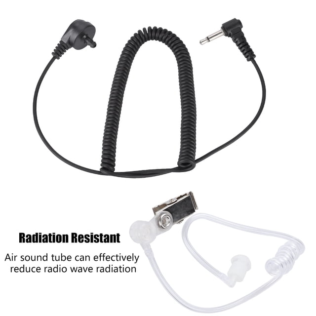 Auriculares Walkie Talkie De 3,5 Mm Auriculares Curvos Con Conducto De Aire De Una Sola Oreja, Auriculares Con Gancho Para La Oreja De Un Solo Cable, Para Micrófono De Altavoz