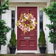 thumbnail image 3 of Artificial Peony Flower Wreath - Vintage Blooming Silk Peonies Spring Summer Fall Winter Large Wreaths Flower Green Leaves for Outdoor Front Door Indoor Wedding Wall Or Window Décor, 3 of 9