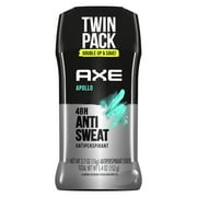 Axe Apollo Long Lasting Men's Antiperspirant Deodorant Stick Twin Pack, Sage and Cedarwood, 2.7 oz