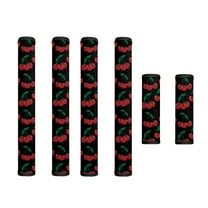 SEANATIVE 6 Pieces Refrigerator Microwave Door Handle Covers Keep Kitchen Appliances Clean Anti-Stain Home Decor and Accessories Easy Installation Keep Off Smudges Fingerprints Liquids, Cherry Black